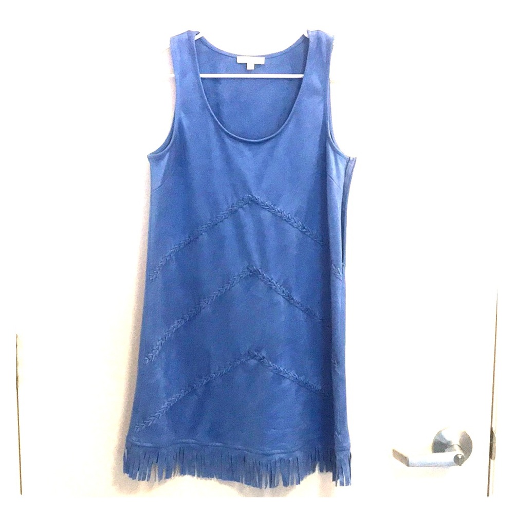 Blue suede dress